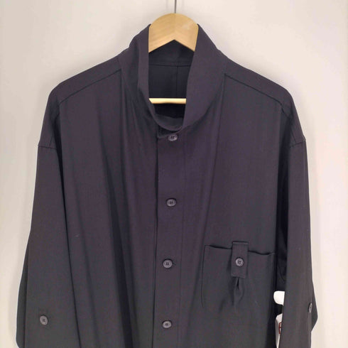 ヨウジヤマモトプールオム Yohji Yamamoto POUR HOMME 25AW WOOL GABARDINE LONG SHIRT COAT ウール ギャバジン ロング シャツ コート メンズ JPN:3